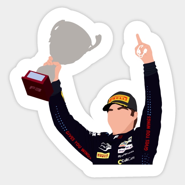 Dennis Hauger celebrating his Formula 3 win Sticker by royaldutchness